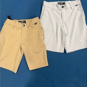 Boys Hurley Flat Front Shorts - Tan and Gray Great Condition size 7/8